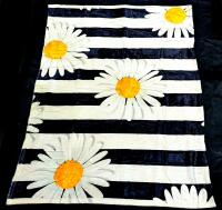 New Minky Soft Stripes & Daisy Flowers Throw Blanket, 39" &times; 50"