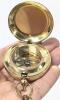 Neat New Brass Pocket Compass / Push Button Pocket Compass, 1.8" Diameter on 10" Long Chain - 3