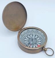 New Antique Finish Brass Compass . Measures 1 &sup1;&sup3;/&sup1;⁶" diameter