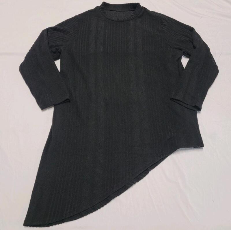 New Women's Sz. 3XL Curve Black Long-Sleeved Textured Knit Top