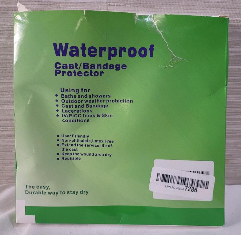 As New - Adult Calf Waterproof Cast / Bandage Protector . Box has tear , does not effect product in box