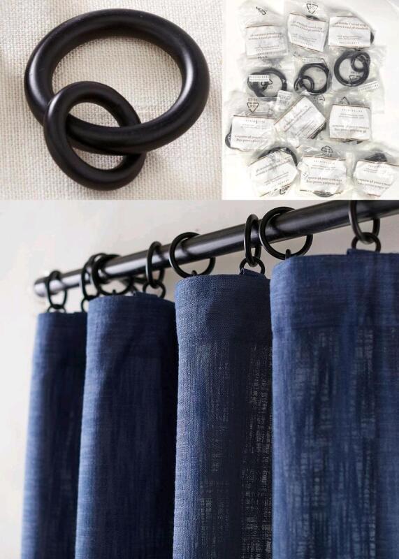12 New POTTERY BARN Standard Curtain Round Rings, Antique Bronze Finish, 0.75" - 1.25", Retail Value Over $60!
