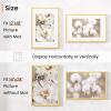 New 16x24 inch Gold Metal Poster Frame - 16 x 24 Thin Aluminum Picture Frame Matted for 12x18 Photos, Artworks, Prints, Puzzle - High Definition Plexiglass - Vertical and Horizontal Display - Wall Hook - 2