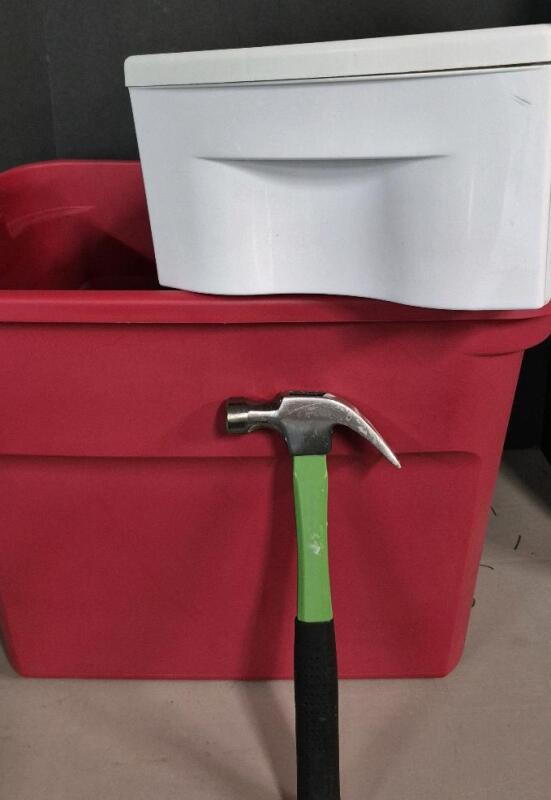13" Long Hammer & Storage Drawer & Storage Bin No Lid