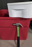 13" Long Hammer & Storage Drawer & Storage Bin No Lid