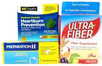 New Meds: Preparation H Hemorrhoidal Cooling Gel (26g EXP 05/2026), Ultra Fibre Supplement (42 Caps) & EXP 11/2025 Maximum Strength Heartburn Prevention (Famotidine, 20mg) 100 Tabs, Mint Flavored