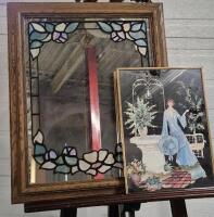 2 Vintage Framed Mirror Wall Art