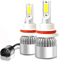 2PCS New 9007 Car LED Light, 6500K 3800LM Super Bright High and Low Beam Bulb C6 LED Fog Light Headlight Bulb Replacement, Plug & Play, BH-CD-C6-9007-8K