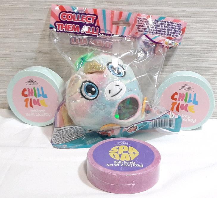 New Squish Toy & 3 Bath Bombs