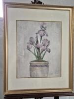 Vintage Framed Floral Print 24.5 by 30.5"