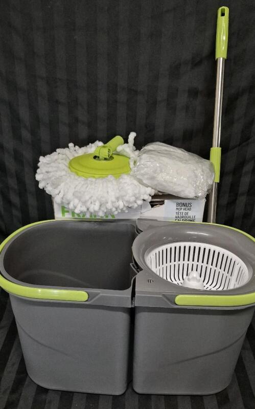 AS New As Is Frank's Dual Bucket Spin Mop * Missing Part of Handle Attachment To Mop Head*