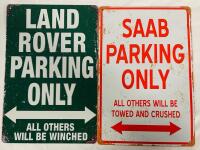2 Metal Parking Signs, Both 8&rdquo; x 12&rdquo; - See Photos