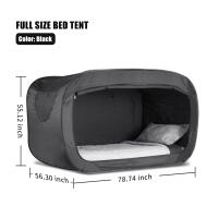 New ANC POP Bed Tent Full Bed Canopy Portable Dream Tent for Adult Indoor Sleeping Tents with 2 Doors Breathable Private Space Tents, Black