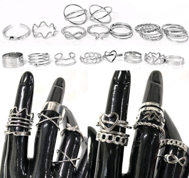 20 New Assorted Size 6.5 - Expandable Rings, Various Designs