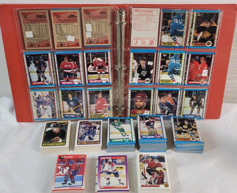 1989 - 1991 NHL Hockey Trading Card Singles . O Pee Chee , UD & Score . 400+ Trading Cards