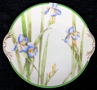 ROYAL DOULTON Art Deco Blue Iris Handled Plate (GORGEOUS!) - 9.27" &times; 8.8", No Chips or Cracks