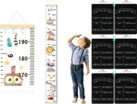 New Children's Height Growth Chart (79" x 7.9") & 3 New Double-Sided First/Last Day of Grade School Photo Prop Chalkboards 8.5" &times; 12"