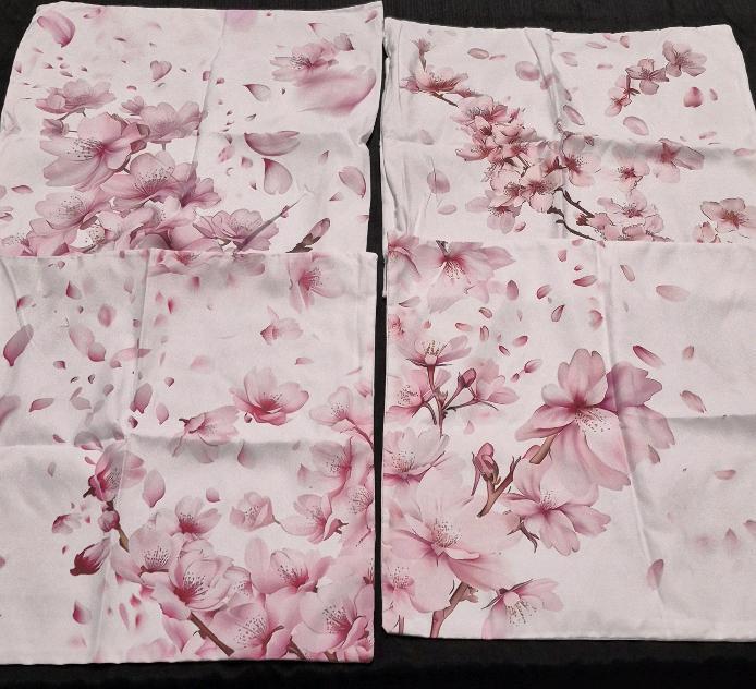 4 New Floral Decorative Pillow Cases 17.5 by 17.5"
