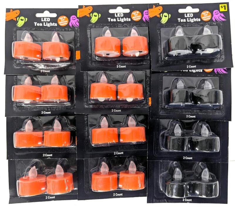 12 New 2-Packs LED Tealights With Batteries Included