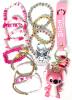 10 New Kids Elastic Bracelets, Silicone 3D STITCH Figure Keychain Strap, 50 New Sanrio Hello Kitty Character Stickers Around 2.25" Long + Kuromi Keychain - 2