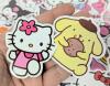 10 New Kids Elastic Bracelets, Silicone 3D STITCH Figure Keychain Strap, 50 New Sanrio Hello Kitty Character Stickers Around 2.25" Long + Kuromi Keychain - 5