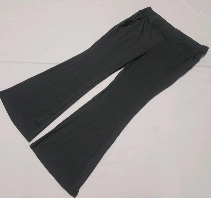 New Women's Sz. 2XL Black Straight Leg High Waist Workout Pants