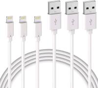 New 3-Piece Lightning to USB-A Cable for Apple iPhones, Compatible with iPhone 13 12 11 pro max 11 pro Xs Max XR X 8 Plus 7 Plus 6 Plus 5s SE iPad Pro iPod Airpods +