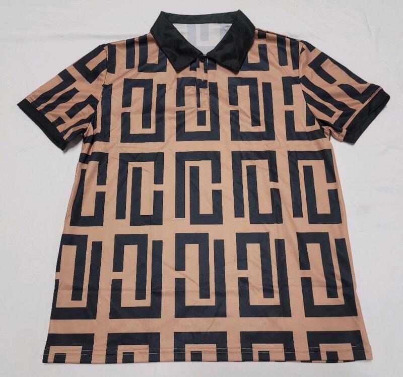 New Men's Sz. Medium Casual Short-Sleeve Shirt with Unique Geometric Print.