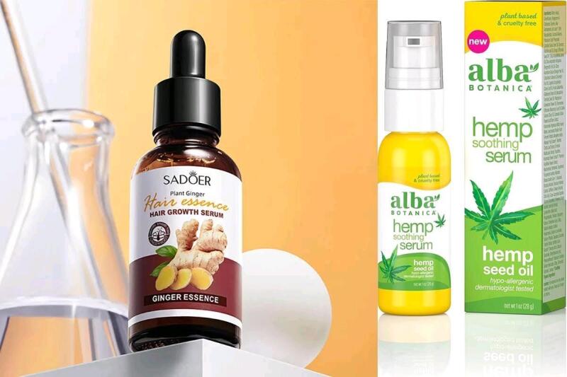 New Sadoer Hair Essence Growth Serum With Ginger Essence 30ml & Alba Botanica Hemp Soothing Serum, 30ml, Earliest EXP 03/2026