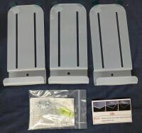 3 New Clear Acrylic (Remove Protective Film) Record Wall Mounts With Hardware. 3.5" &times; 1.35" &times; 7.75" Tall