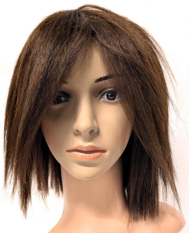 New 11" Long Straight Brunette Hard Front Wig