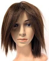 New 11" Long Straight Brunette Hard Front Wig
