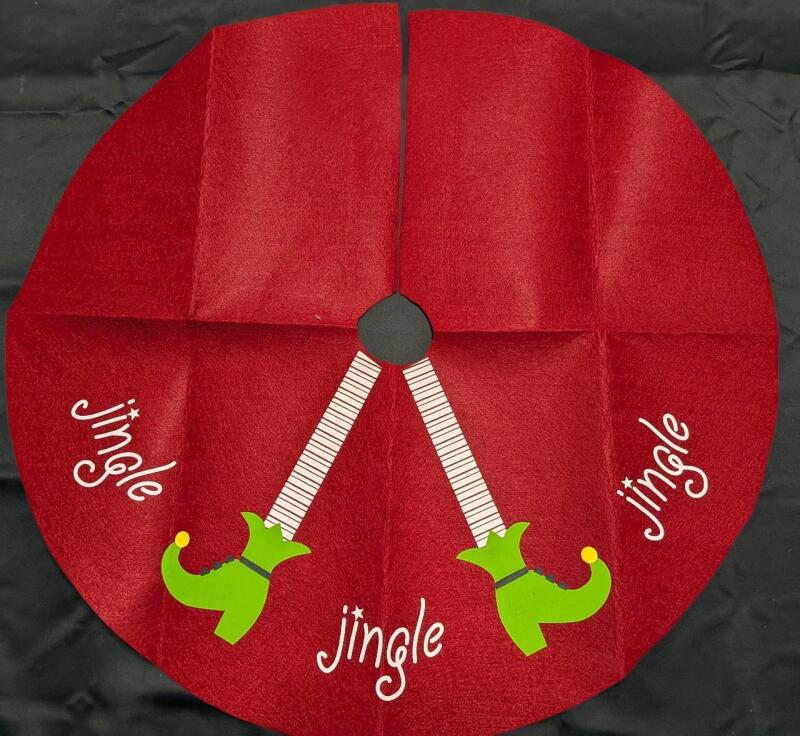 New Elf Led Tree Skirt. 3" hole, 31" across.