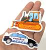 50 New Car & Industrial Vehicle Stickers (Most Around 3" Long) & Pull + Go Action Diecast London Double Decker Bus 3" Tall - 3