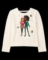 New sz Medium (7/8) Girls Children&rsquo;s Place Sequin Bar Back Graphic Top