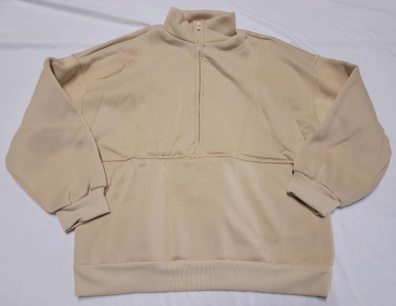 New Women's Sz. Medium Half-Zipper Sweater , Beige