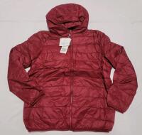 New Women's Sz. XL Burgundy Ultra Light Down Hooded Jacket .