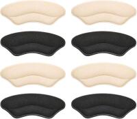 8 New Cushioned Heel Grips Pads / Heel Protectors / Improves Shoe Fit, Prevent Heel Slippage and Blistering, (4 Pairs, Microfiber)