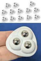 13 New 360&deg; Mini Triple Castors, 1.4" Long Each, With Adhesive