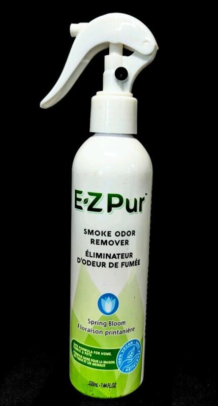 New E-Z Pur Smoke Odor Remover - Perfectly Eliminates Strong Smell - Leaves Behind Fresh and Clean Scents - Safe for People and Pets - Travel with Confidence - Spring Bloom - 220ml Spray