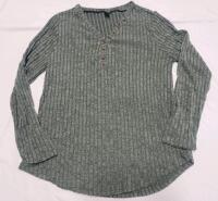 New Women's Sz. XL Green Ribbed Long-Sleeve Fleece Top