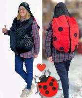 BEST COSTUME EVER!! New O/S Adult Super Plush Pull-On LADYBUG COSTUME With Hood! (Robyn Used For Scale)