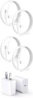 4 New 41" (Over 3ft Long) USB-C To USB-C Charging Cables & USB-C Wall Adapter 100-130V, OFS-999