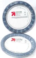 40 New Up&Up 10" Heavy Duty Disposable Paper Plates, Microwaveable, Grease & Cut Resistant