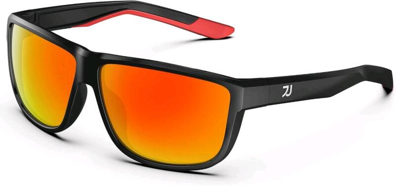 New Unisex Adult Rivbao Polarized Cycling, Fishing, Sport Sunglasses With TR90 Frame & UV Protection, Cleaning Cloth & Secure Cord