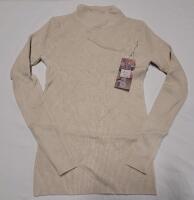 New Women's Sz. Small Marwin & Friend Crew Neck Long Sleeve Top , Beige