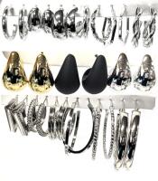 15 New Pairs Pierced Hoop-Style Earrings Up To 1.5" Diameter