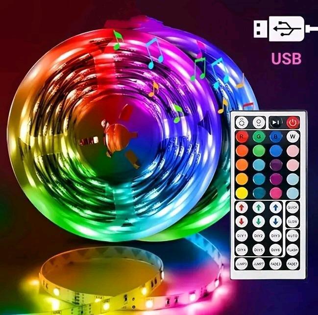 New 2M / 6.56ft USB-Powered RGB LED Strip Lights With Remote Control