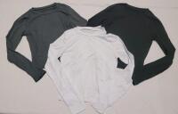 Three (3) New Women's Sz. Small Long-Sleeve Tops . Grey , Black & White