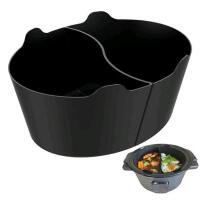 New 2-Piece Half-Moon Slow Cooker Liners Fits 6-Quart Slow Cookers, Cook 2 Things At Once! 4 5" Tall Walls
